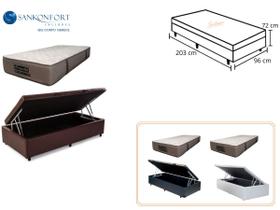 Conjunto Cama Box Baú Solteiro King Americano + Colchão Sankonfort Tranquillité 96x203x72 Conjunto Cama Box Baú Solteiro King Americano + Colchão Sankonfort Tranquillité 96x203x72