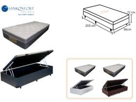 Conjunto Cama Box Baú Solteiro King + Colchão de Molas Ensacadas Confortável Sankonfort Sleep Fresh 96x203x72 Conjunto Cama Box Baú Solteiro King + Colchão de Molas Ensacadas Confortável Sankonfort Sleep Fresh 96x203x72