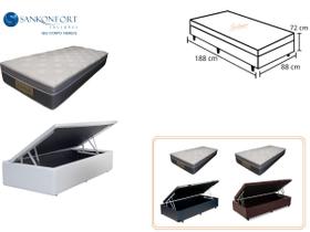 Conjunto Cama Box Baú Solteiro Padrão + Colchão Sankonfort Sleep Fresh 88x188x72 ( Molas Ensacadas Super Confortável - Top de Linha) Conjunto Cama Box Baú Solteiro Padrão + Colchão Sankonfort Sleep Fresh 88x188x72 ( Molas Ensacadas Super Confortável - Top de Linha)