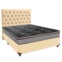 Conjunto Cama Box Bege Casal + Colchão D28 Conforto Paropas + Cabeceira Conjunto Cama Box Bege Casal + Colchão D28 Conforto Paropas + Cabeceira