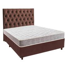 Conjunto Cama Box Blindado Casal + Colchão D33 D33 Inducol + Cabeceira