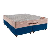 Conjunto Cama Box Blindado Casal + Colchão Molas Ensacadas Airtech Ortobom