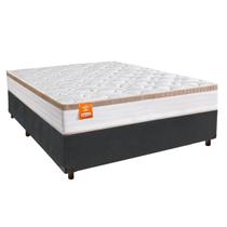 Conjunto Cama Box Blindado Casal + Colchão Molas Ensacadas Isis Real Inducol