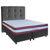 Conjunto Cama Box Blindado Casal + Colchão Molas Ensacadas Legaccy Paropas + Cabeceira