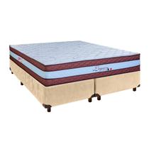 Conjunto Cama Box Blindado Casal + Colchão Molas Ensacadas Legaccy Paropas