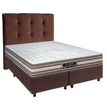 Conjunto Cama Box Blindado Casal + Colchão Molas Ensacadas Legriff Sankonfort + Cabeceira