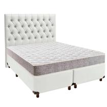 Conjunto Cama Box Branco Casal + Colchão D23 D23 Inducol + Cabeceira Conjunto Cama Box Branco Casal + Colchão D23 D23 Inducol + Cabeceira