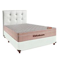 Conjunto Cama Box Branco Casal + Colchão Molas Ensacadas Airtech Ortobom + Cabeceira
