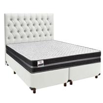 Conjunto Cama Box Branco Queen + Colchão Molas Ultralastic Bogota Inducol + Cabeceira Conjunto Cama Box Branco Queen + Colchão Molas Ultralastic Bogota Inducol + Cabeceira