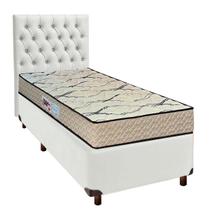 Conjunto Cama Box Branco Solteiro + Colchão D33 Maxsono Paropas + Cabeceira