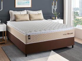 Conjunto Cama Box c/ Molas Ensacadas Alford Bege Casal 138x188x66 Conjunto Cama Box c/ Molas Ensacadas Alford Bege Casal 138x188x66