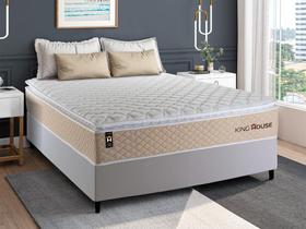 Conjunto Cama Box c/ Molas Ensacadas Alford Bege Casal 138x188x66 Conjunto Cama Box c/ Molas Ensacadas Alford Bege Casal 138x188x66