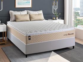 Conjunto Cama Box c/ Molas Ensacadas Alford Bege Casal 138x188x66 Conjunto Cama Box c/ Molas Ensacadas Alford Bege Casal 138x188x66