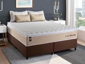 Conjunto Cama Box c/ Molas Ensacadas Alford Bege King 193x203x66