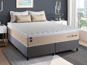 Conjunto Cama Box c/ Molas Ensacadas Alford Bege Queen 158x198x66