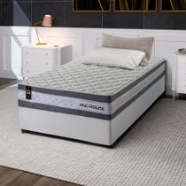 Conjunto Cama Box c/ Molas Ensacadas Alpine Cinza Solteiro 88x188x65