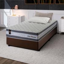 Conjunto Cama Box c/ Molas Ensacadas Alpine Cinza Solteiro 96x203x65 Conjunto Cama Box c/ Molas Ensacadas Alpine Cinza Solteiro 96x203x65