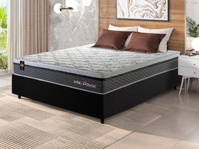Conjunto Cama Box c/ Molas Ensacadas Benton Cinza Casal 138x188x71 Conjunto Cama Box c/ Molas Ensacadas Benton Cinza Casal 138x188x71