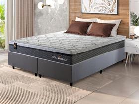 Conjunto Cama Box c/ Molas Ensacadas Benton Cinza King 193x203x71 Conjunto Cama Box c/ Molas Ensacadas Benton Cinza King 193x203x71