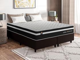 Conjunto Cama Box c/ Molas Ensacadas Durham Preto King 193x203x60 Conjunto Cama Box c/ Molas Ensacadas Durham Preto King 193x203x60