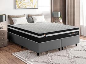Conjunto Cama Box c/ Molas Ensacadas Durham Preto Queen 158x198x60 Conjunto Cama Box c/ Molas Ensacadas Durham Preto Queen 158x198x60
