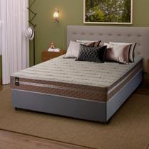 Conjunto Cama Box c/ Molas Ensacadas Georgia Bege Casal 138x188x60