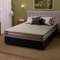 Conjunto Cama Box c/ Molas Ensacadas Georgia Bege Casal 138x188x60