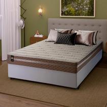 Conjunto Cama Box c/ Molas Ensacadas Georgia Bege Casal 138x188x60