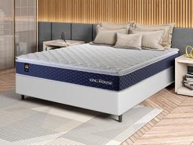 Conjunto Cama Box c/ Molas Ensacadas Lagras Azul Casal 138x188x66 Conjunto Cama Box c/ Molas Ensacadas Lagras Azul Casal 138x188x66