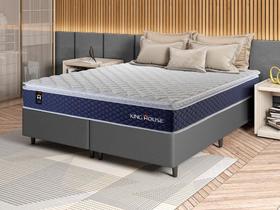 Conjunto Cama Box c/ Molas Ensacadas Lagras Azul Queen 158x198x66 Conjunto Cama Box c/ Molas Ensacadas Lagras Azul Queen 158x198x66