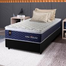 Conjunto Cama Box c/ Molas Ensacadas Lagras Azul Solteiro 88x188x66 Conjunto Cama Box c/ Molas Ensacadas Lagras Azul Solteiro 88x188x66