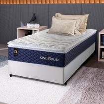 Conjunto Cama Box c/ Molas Ensacadas Lagras Azul Solteiro 88x188x66 Conjunto Cama Box c/ Molas Ensacadas Lagras Azul Solteiro 88x188x66