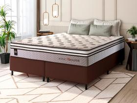 Conjunto Cama Box c/ Molas Ensacadas Liverpool Bege King 193x203x73 Conjunto Cama Box c/ Molas Ensacadas Liverpool Bege King 193x203x73