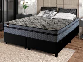 Conjunto Cama Box c/ Molas Ensacadas Montreal Cinza Queen 158x198x64 Conjunto Cama Box c/ Molas Ensacadas Montreal Cinza Queen 158x198x64