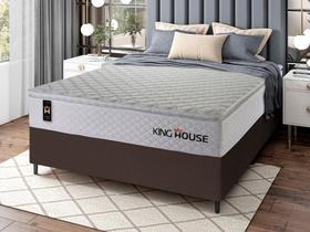 Conjunto Cama Box c/ Molas Ensacadas New Moon Branco Casal 138x188x66