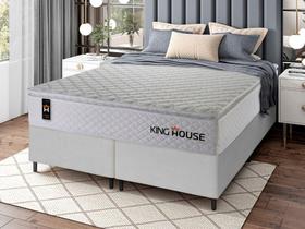 Conjunto Cama Box c/ Molas Ensacadas New Moon Branco King 193x203x66