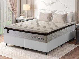 Conjunto Cama Box c/ Molas Ensacadas New York Branco King 193x203x73 Conjunto Cama Box c/ Molas Ensacadas New York Branco King 193x203x73