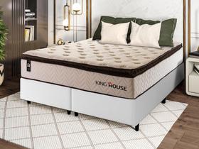 Conjunto Cama Box c/ Molas Ensacadas Quartzo Marrom King 193x203x71 Conjunto Cama Box c/ Molas Ensacadas Quartzo Marrom King 193x203x71