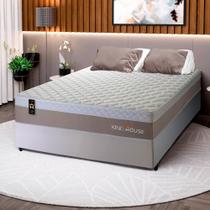 Conjunto Cama Box c/ Molas Ensacadas Sheffield Bege Casal 138x188x65 Conjunto Cama Box c/ Molas Ensacadas Sheffield Bege Casal 138x188x65