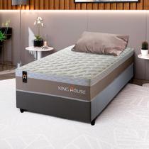 Conjunto Cama Box c/ Molas Ensacadas Sheffield Bege Solteiro 88x188x65 Conjunto Cama Box c/ Molas Ensacadas Sheffield Bege Solteiro 88x188x65