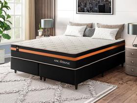 Conjunto Cama Box c/ Molas Ensacadas Sirius Preto King 193x203x65 Conjunto Cama Box c/ Molas Ensacadas Sirius Preto King 193x203x65
