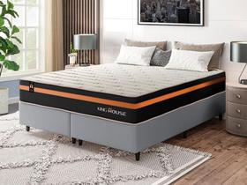 Conjunto Cama Box c/ Molas Ensacadas Sirius Preto Queen 158x198x65