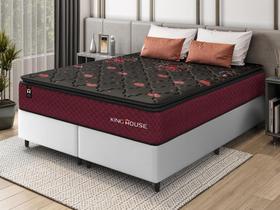Conjunto Cama Box c/ Molas Ensacadas Toronto Vermelho King 193x203x66 Conjunto Cama Box c/ Molas Ensacadas Toronto Vermelho King 193x203x66