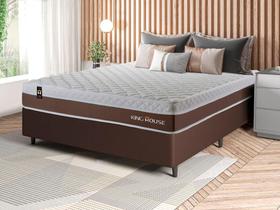 Conjunto Cama Box c/ Molas Ensacadas Venice Marrom Casal 138x188x60