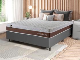 Conjunto Cama Box c/ Molas Ensacadas Venice Marrom Casal 138x188x60