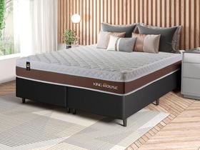 Conjunto Cama Box c/ Molas Ensacadas Venice Marrom Queen 158x198x60
