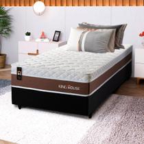 Conjunto Cama Box c/ Molas Ensacadas Venice Marrom Solteiro 96x203x60