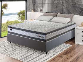 Conjunto Cama Box Casal Alpine 138x188x65 Cinza/Branco c/ Molas Ensacadas Conjunto Cama Box Casal Alpine 138x188x65 Cinza/Branco c/ Molas Ensacadas