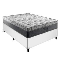 Conjunto Cama Box Casal Branco Palermo Molas Ensacadas
