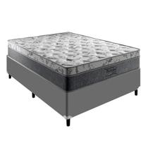 Conjunto Cama Box Casal Cinza Palermo de Molas Ensacadas